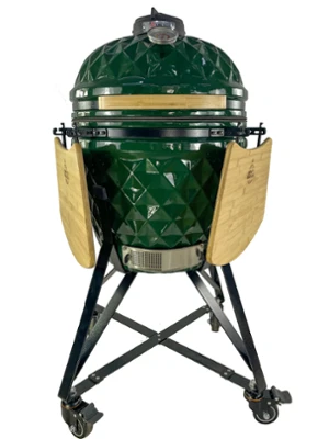 King's Kamado žar 55 cm zelen DIAMOND z dodatno opremo &ndash; keramični žar na oglje