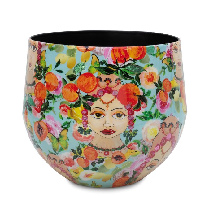 Aluminijasti lonec Blooming Namaste s cvetlično poslikavo